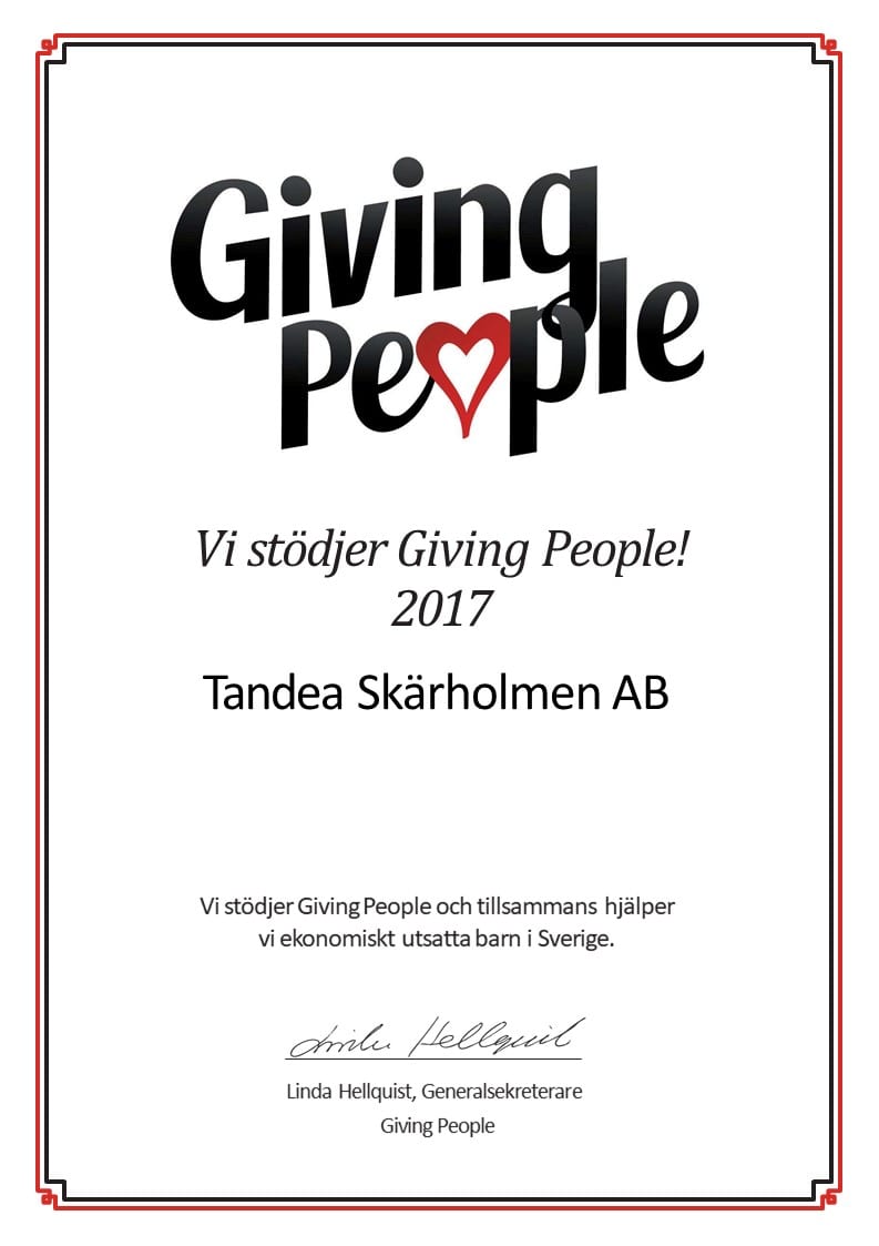 Giving people certifikat 2017